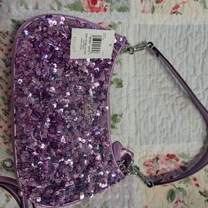 Sequin Shoulder Bag - Lilac Sparkle